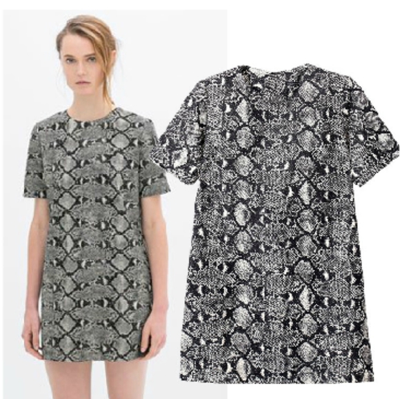 Zara Shift Dress in Snakeskin Pattern - Picture 2 of 7